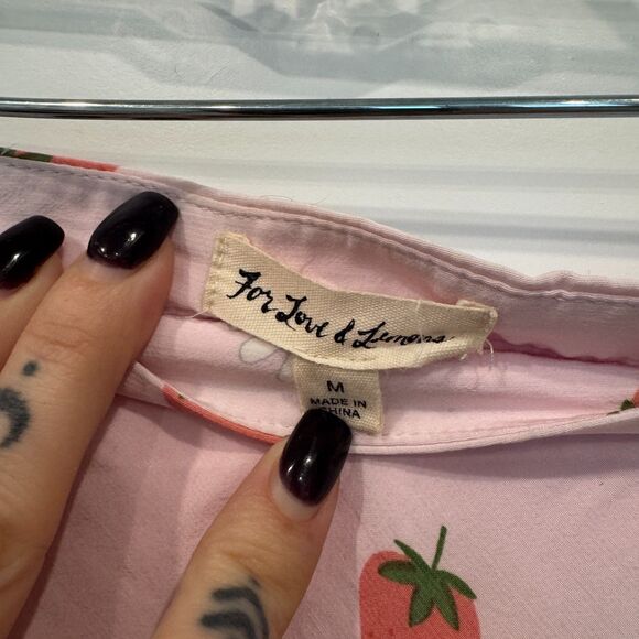 RARE For Love & Lemons Strawberry Daisy Midi Skirt Size M - Picture 4 of 6